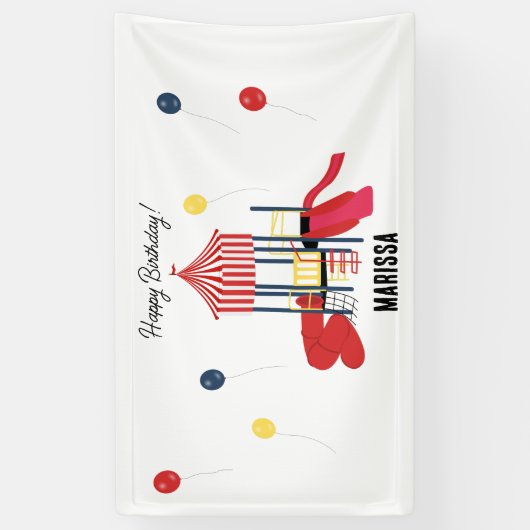 プレイグラウンドキッズボーイズガールズ誕生日名前をカスタムする 横断幕 (縦)