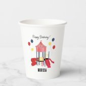 プレイグラウンドキッズボーイズガールズ誕生日名前をカスタムする 紙コップ (正面)