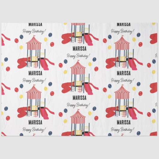 プレイグラウンドキッズボーイズガールズ誕生日名前をカスタムする 薄葉紙 (正面)