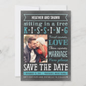 プレイグラウンドソング日付カードを保存 – ターコイズ セーブザデート (正面)