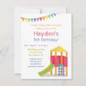 プレイグラウンドハウス子供の誕生日パーティの招待状 招待状 (正面)