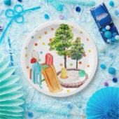 プレイグラウンドハッピーバースデー紙プレート水玉模様 ペーパープレート (パーティー)