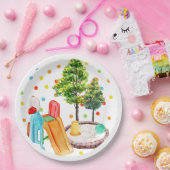 プレイグラウンドハッピーバースデー紙プレート水玉模様 ペーパープレート (パーティー)