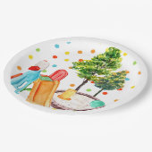 プレイグラウンドハッピーバースデー紙プレート水玉模様 ペーパープレート (アングル)