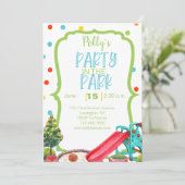 プレイグラウンドバースデーパーティーアレンジメントパークアウトドア 招待状 (スタンド正面)