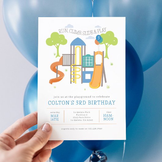 プレイグラウンドパーティーアットザパーク誕生日招待状 招待状
