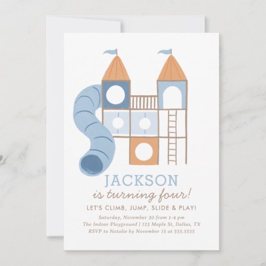 プレイグラウンドパーティーインザパークボーイ誕生日 招待状 (正面)