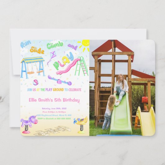 プレイグラウンドフォト招待状 招待状 (正面)