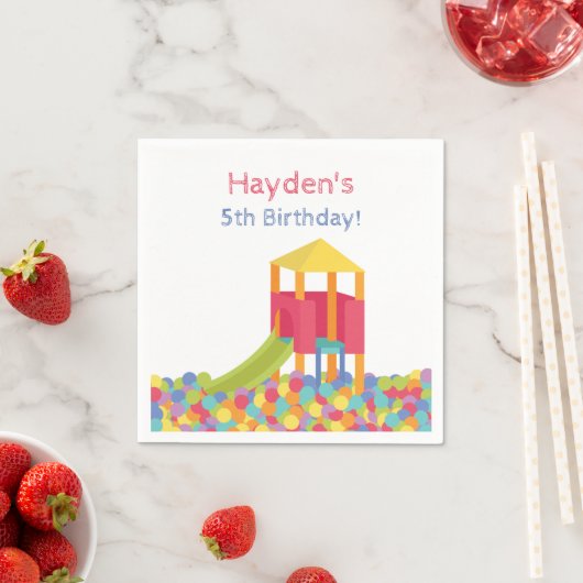 プレイグラウンドボールピットキッドバースデーパーティナプキンズ スタンダードカクテルナプキン (インサイチュ)