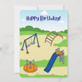 プレイグラウンド建築誕生日招待状 招待状 (裏面)