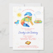 プレイグラウンド誕生日パーティーの招待状 – パークパーティー 招待状 (正面)