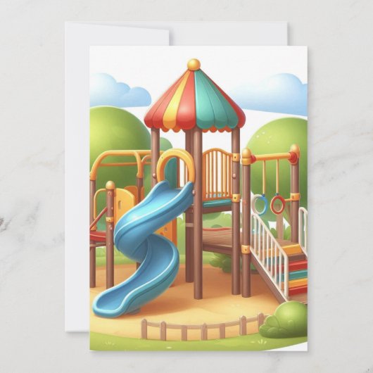 プレイグラウンド誕生日招待状パークパーティー 招待状 (裏面)