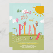 プレイグラウンド誕生日招待状パーティーインザパークガール 招待状 (正面/裏面)
