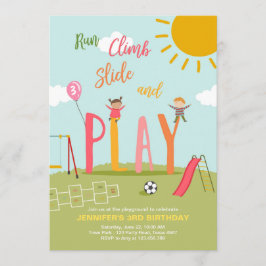 プレイグラウンド誕生日招待状パーティーインザパークガール 招待状