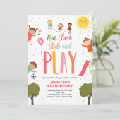 プレイグラウンド誕生日招待状パーティーインザパークガール 招待状 (スタンド正面)