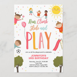 プレイグラウンド誕生日招待状パーティーインザパークガール 招待状