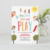 プレイグラウンド誕生日招待状パーティーインザパークボーイ 招待状 (スタンド正面)