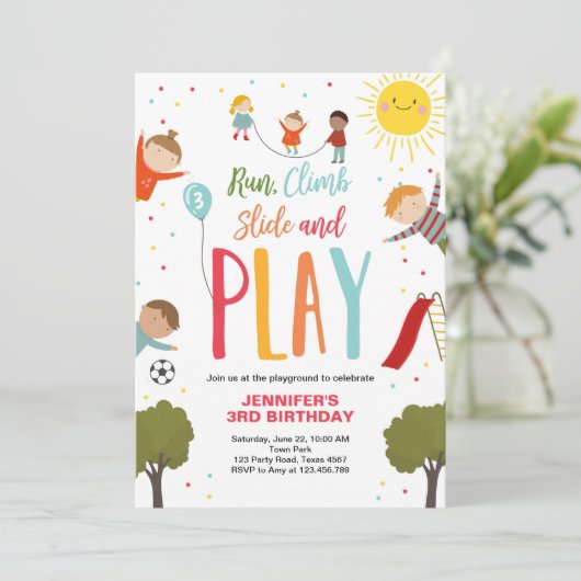 プレイグラウンド誕生日招待状パーティーインザパークボーイ 招待状 (スタンド正面)