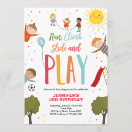 プレイグラウンド誕生日招待状パーティーインザパークボーイ 招待状