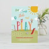 プレイグラウンド誕生日招待状パーティーインザパークボーイ 招待状 (スタンド正面)