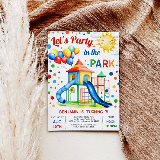 プレイグラウンド誕生日招待状-パーティーインザパーク 招待状
