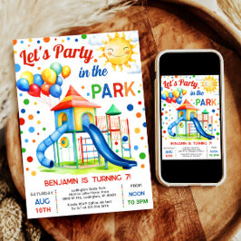 プレイグラウンド誕生日招待状-パーティーインザパーク 招待状
