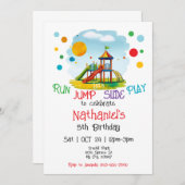 プレイグラウンド誕生日招待状 招待状 (正面/裏面)