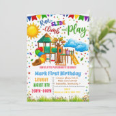 プレイグラウンド ジャンピング スライド ゲーム 誕生日 招待状 (スタンド正面)