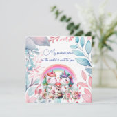 プレイスお気に入りのロマンチックユニコーンカップルバレンタイン シーズンカード (スタンド正面)