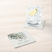 プレイスエスコートネームイタリアンシーティングオリーブ スクエアペーパーコースター (インサイチュ)