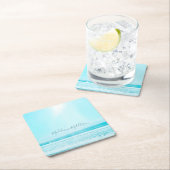 プレイスエスコートネームシーシー海ブルースクエア スクエアペーパーコースター (インサイチュ)