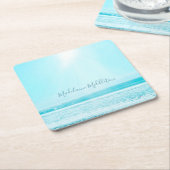 プレイスエスコートネームシーシー海ブルースクエア スクエアペーパーコースター (アングル)