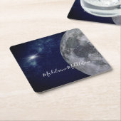 プレイスエスコート名シーティングタイル夕べ金ゴールドスター スクエアペーパーコースター (アングル)