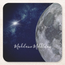 プレイスエスコート名シーティングタイル夕べ金ゴールドスター スクエアペーパーコースター