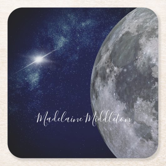 プレイスエスコート名シーティングタイル夕べ金ゴールドスター スクエアペーパーコースター (正面)