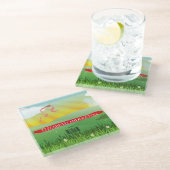 プレイスエスコート名シーティングタイル素朴フェスティバル ガラスコースター (アングル)