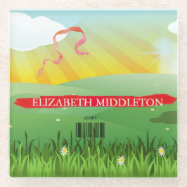 プレイスエスコート名シーティングタイル素朴フェスティバル ガラスコースター