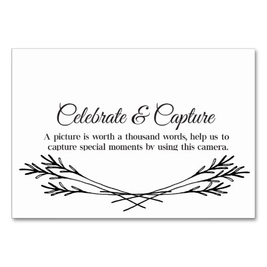 プレイスカードを祝って下さい及び捕獲して下さい テーブルナンバー (正面)