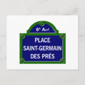 プレイスサンジェルマンデプレパリ通りサイン ポストカード (正面)