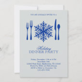 プレイスセッティングクリスマスディナーパーティの招待状 招待状 (正面)