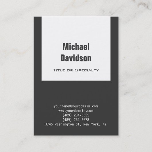 プレイスタイリッシュングレーホワイトストライプビジネスカード 名刺 (正面)