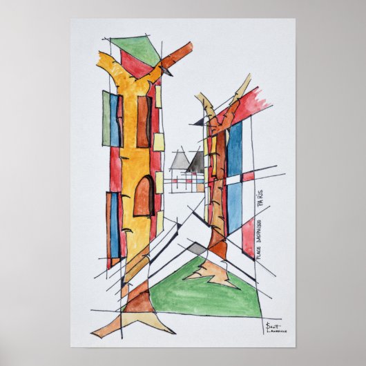 プレイスダウフィン |パリ、Ile de la Cite ポスター (正面)