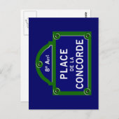 プレイスデラコンコルデパリ通りサイン ポストカード (正面/裏面)