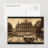 プレイスドゥロペラパリフランスc1925ヴィンテージ ポストカード (正面/裏面)