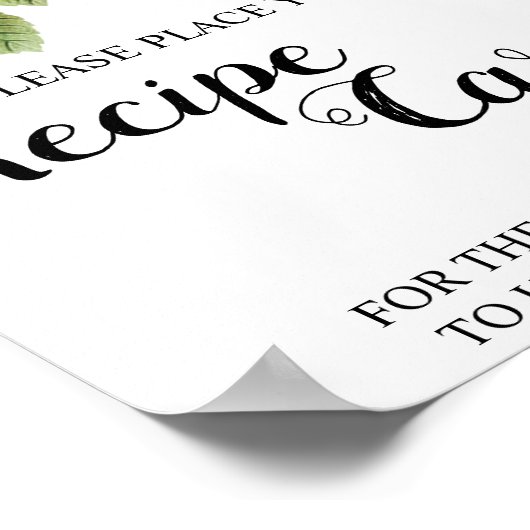 プレイスレシピカードはこちらホワイトローゼシャワーサイン ポスター (角)