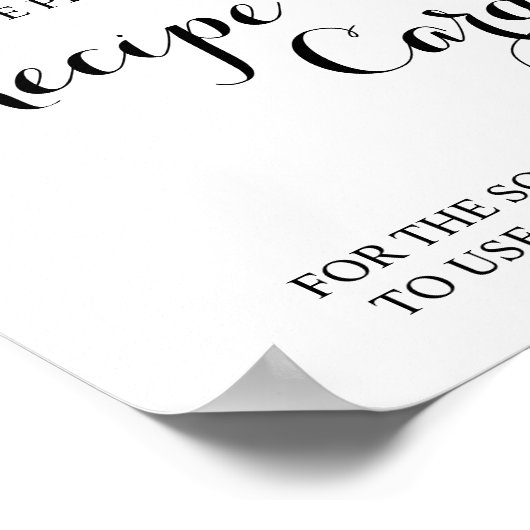 プレイスレシピカードはこちら新郎新婦シャワーサイン ポスター (角)