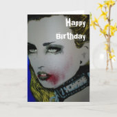 'プレイタイムペット'ゾンビ誕生日カード カード (黄色い花)