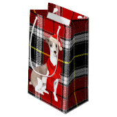 プレイドとグレイハウンドイタリアンのクリスマス犬 スモールペーパーバッグ (裏面アングル)