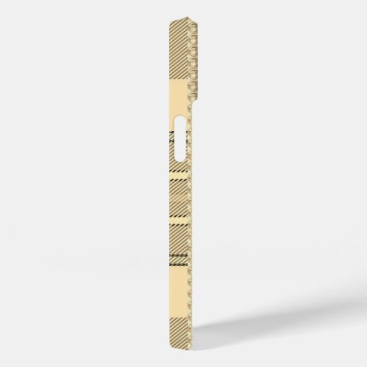 プレイドとレースかわいいフェミニンクリームブラウン Case-Mate iPhoneケース (裏面 / 右)