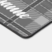 プレイドとレースの黒と白かわいい デスクマット (コーナー)